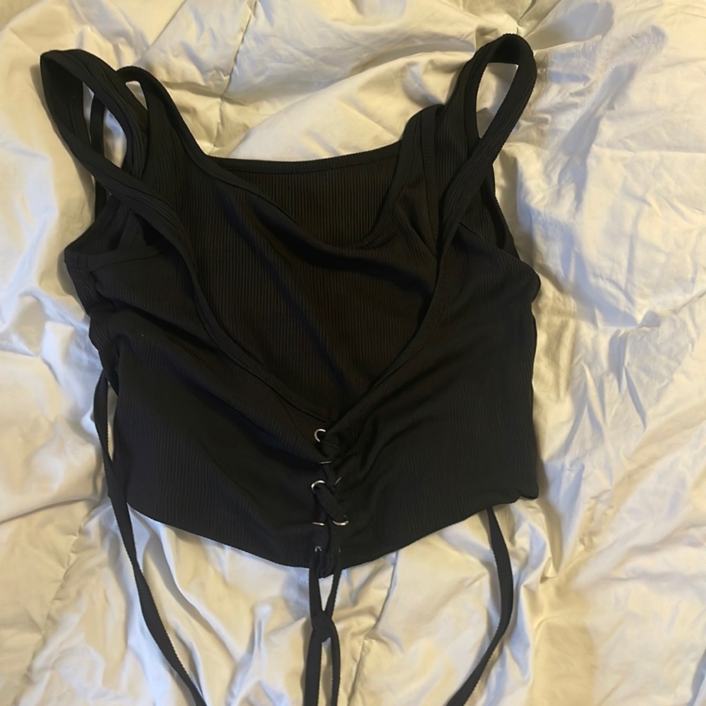 black 2in1 corset tank top